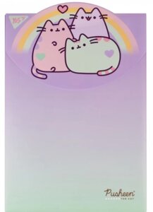 Папка-конверт на липучці А4 "Yes" Pusheen вертикальна пластик, 492191