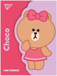 Папка-органайзер на липучці А4 "Yes" Line Friends. Choco з фігурним клапаном, 492110