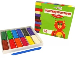 Пластилін восковий 12 кол/144 г "ГАММА'UACraft&Joy", 31017/Cr