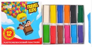 Пластилін восковий 12 кол/144 г "ГАММА'UATravel Kids", 331011/TK