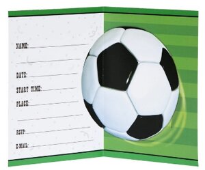 Запрошення листівка Футбольний мяч 1шт, папір 27314 Unigue (ціна за 1шт)