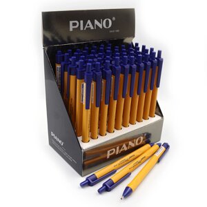 Ручка олійна автоматична "Piano" PT-208 синяя, 0,7мм, трехгран. корп.,