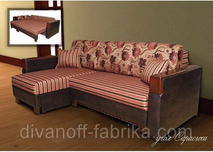 Кутовий диван-ліжко Сарагоса від компанії Інтернет-магазин "Фабрика Divanoff" - фото 1