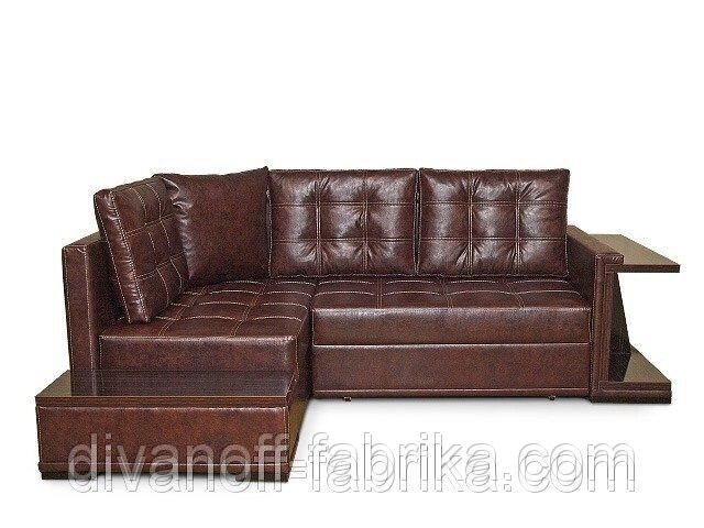 Кутовий диван з полицею Турин-2 від компанії Інтернет-магазин "Фабрика Divanoff" - фото 1