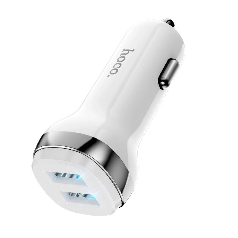 Адаптер автомобільний HOCO Superior dual port car charger Z40 зарядний 2 порти біле від компанії da1 - фото 1