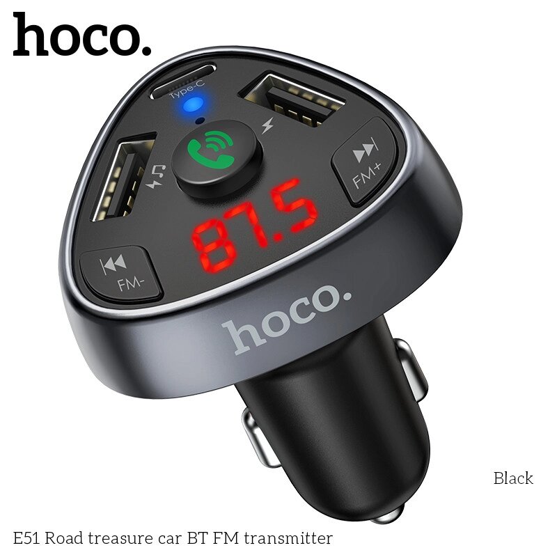 Адаптер автомобільний Hoco with Bluetooth FM Road treasure E51 18W від компанії da1 - фото 1