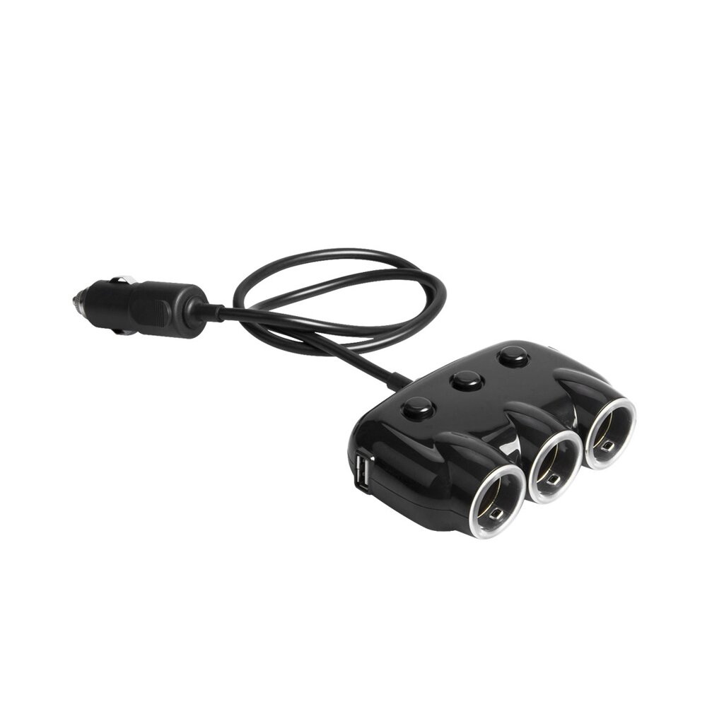 Адаптер автомобільний KONI STRONG KS45 3Socket 10A/120W 2 USB від компанії da1 - фото 1