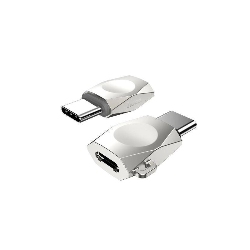 Адаптер Hoco UA8 MicroUSB - Type-C Pearl Nickel від компанії da1 - фото 1