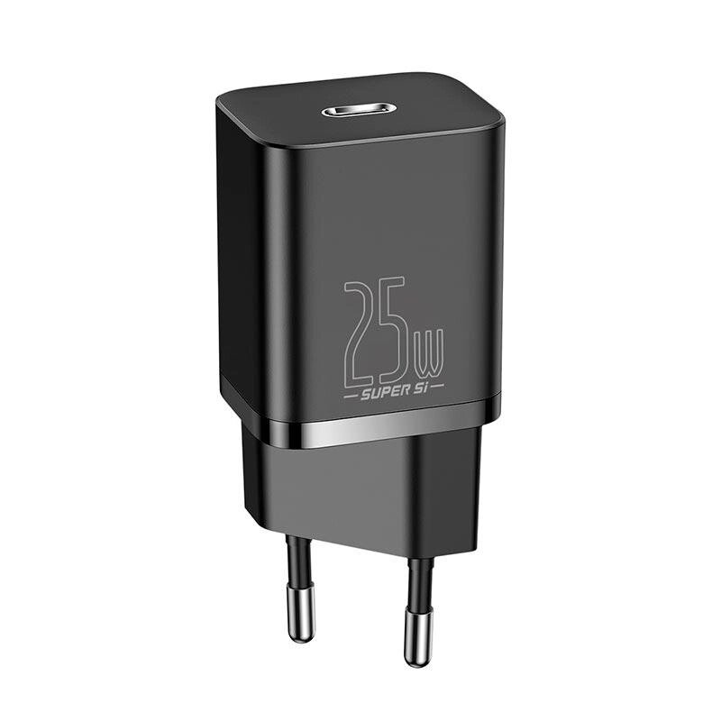 Адаптер мережевий Baseus Super Si Quick Charger 1C  1Type-C, QC/PD, 25 W від компанії da1 - фото 1