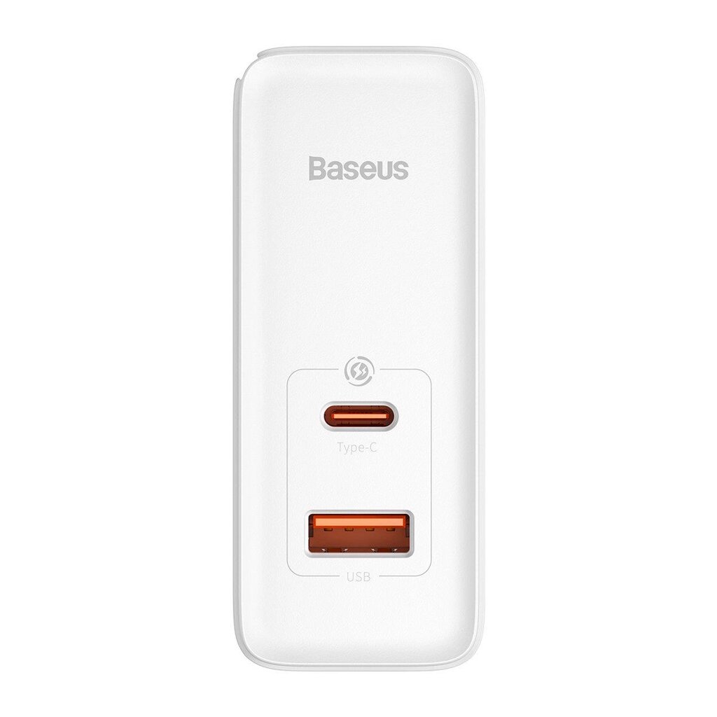 Адаптер мережевий Baseus Type-C to Typc-C cable GaN5 Pro Fast Charger 1USB і 1Type-C 100W білий від компанії da1 - фото 1