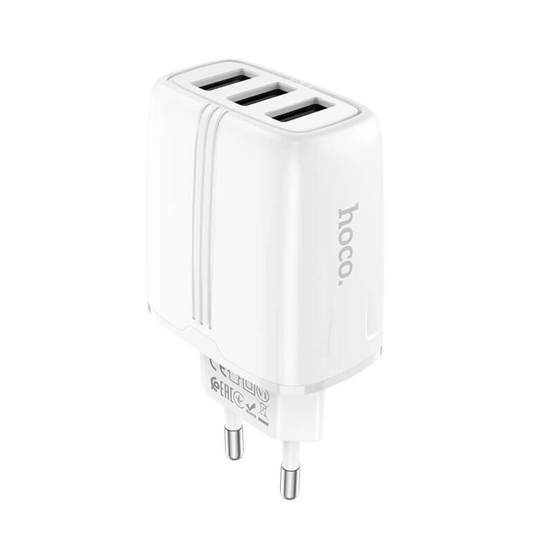 Адаптер мережевий HOCO Amazing three-port charger N15  3USB, 3.4A від компанії da1 - фото 1