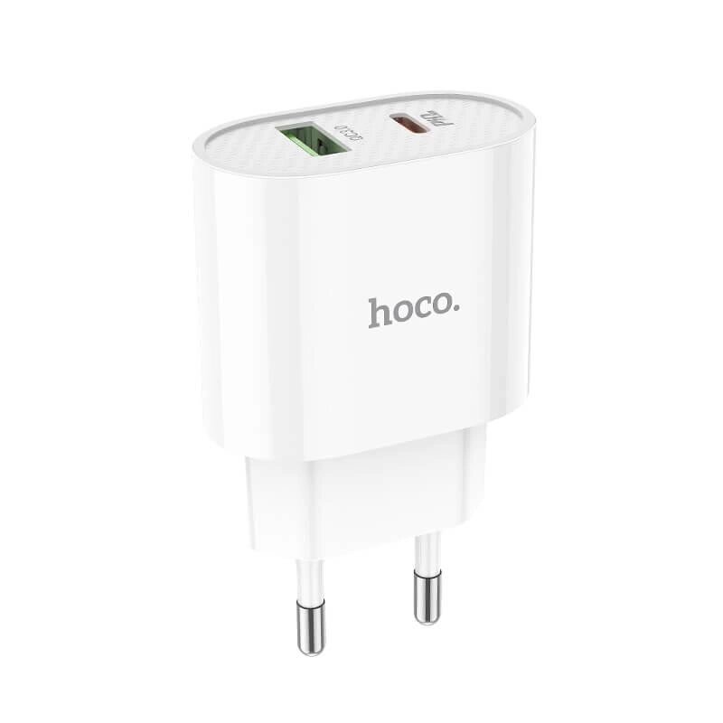 Адаптер мережевий HOCO Lineal C95A  1USB/1Type-C, PD/QC, 20W/3A від компанії da1 - фото 1