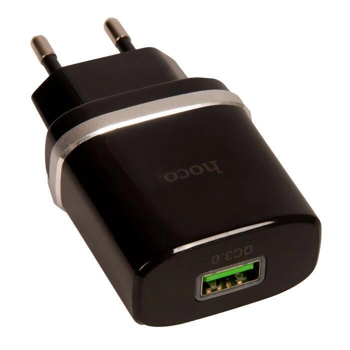 Адаптер мережевий HOCO Smart FCP/AFC C12Q 1USB 18 W black від компанії da1 - фото 1