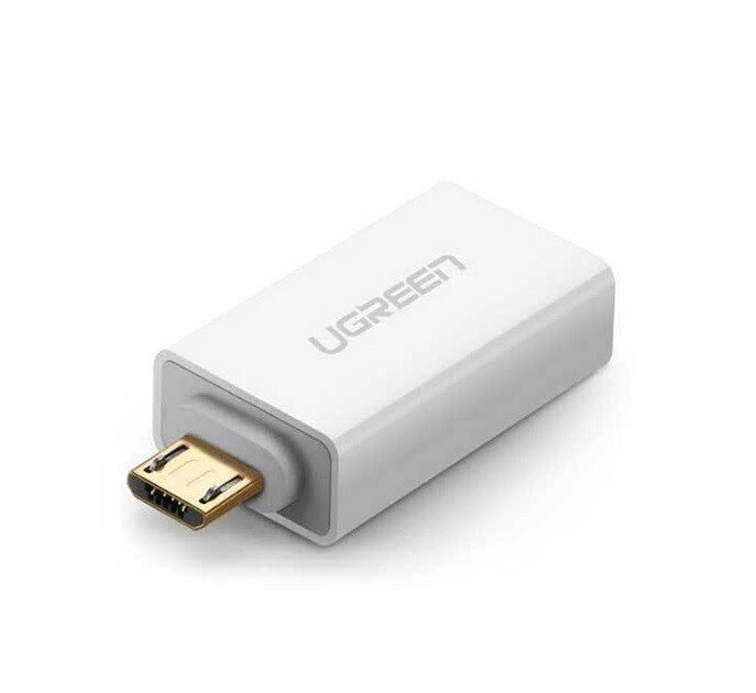 Адаптер OTG перехідник UGREEN Us195 Micro USB to USB 2.0 (30529) білий від компанії da1 - фото 1