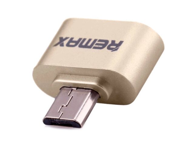 Адаптер Otg Remax MicroUSB тато — USB мама (RA-Otg) Золотий від компанії da1 - фото 1