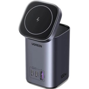 Адаптер живлення — зарядний пристрій Ugreen CD342 100 W 2-in-1 GaN Charging Station (15076)