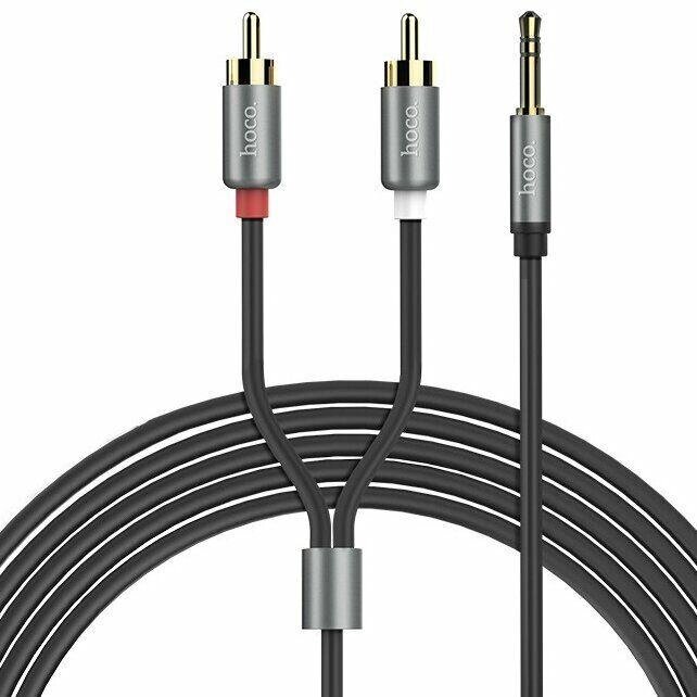 Адаптер rca - 3.5mm переходник HOCO UPA10 Double lotus AUX audio cable 1.5m від компанії da1 - фото 1