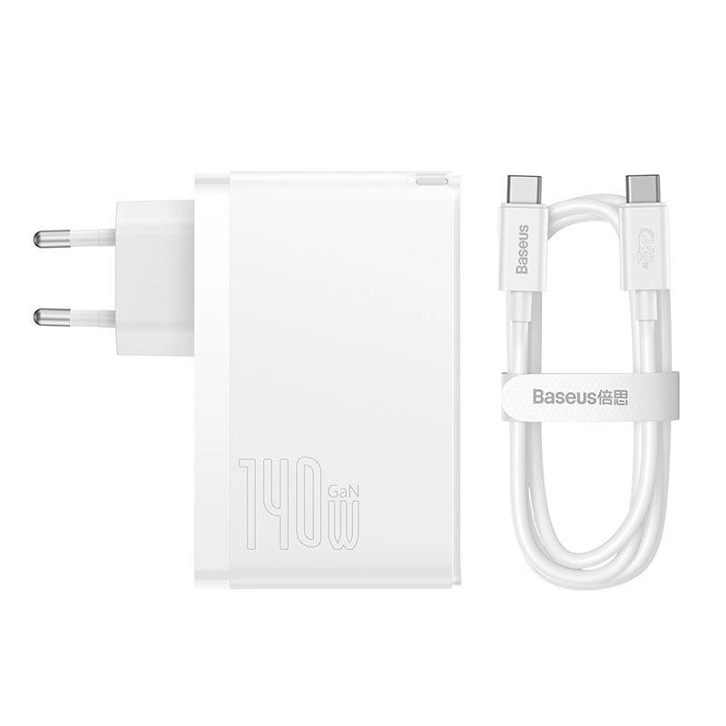 Адаптер сетевой Baseus Type-C to Typc-C cable GaN5 Pro Fast Charger |1USB/2Type-C, PD/QC, 140W/5A| від компанії da1 - фото 1