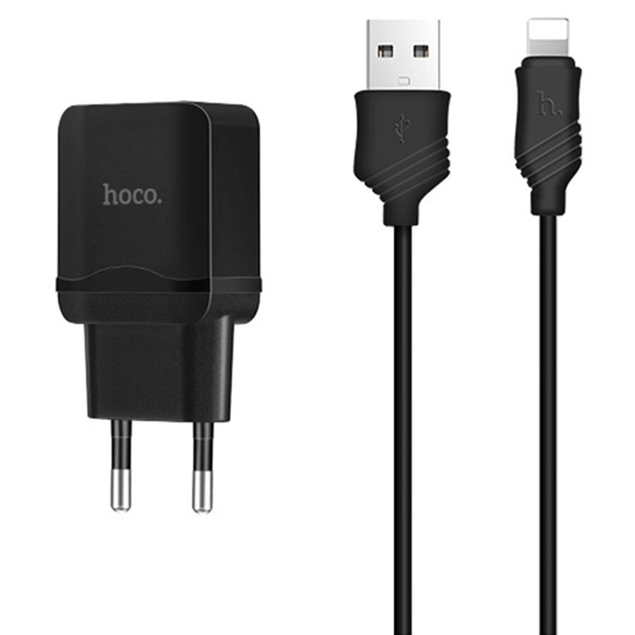 Адаптер сетевой Hoco Lightning cable C22A |1USB, 2.4А| від компанії da1 - фото 1