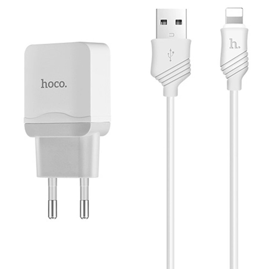 Адаптер сетевой Hoco Lightning cable C22A |1USB, 2.4А| від компанії da1 - фото 1