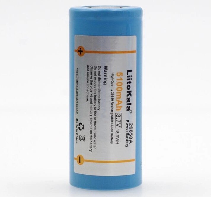 Аккумулятор LiitoKala 26650A 5100 mAh 3.7v 18.9Wh Li-ion від компанії da1 - фото 1