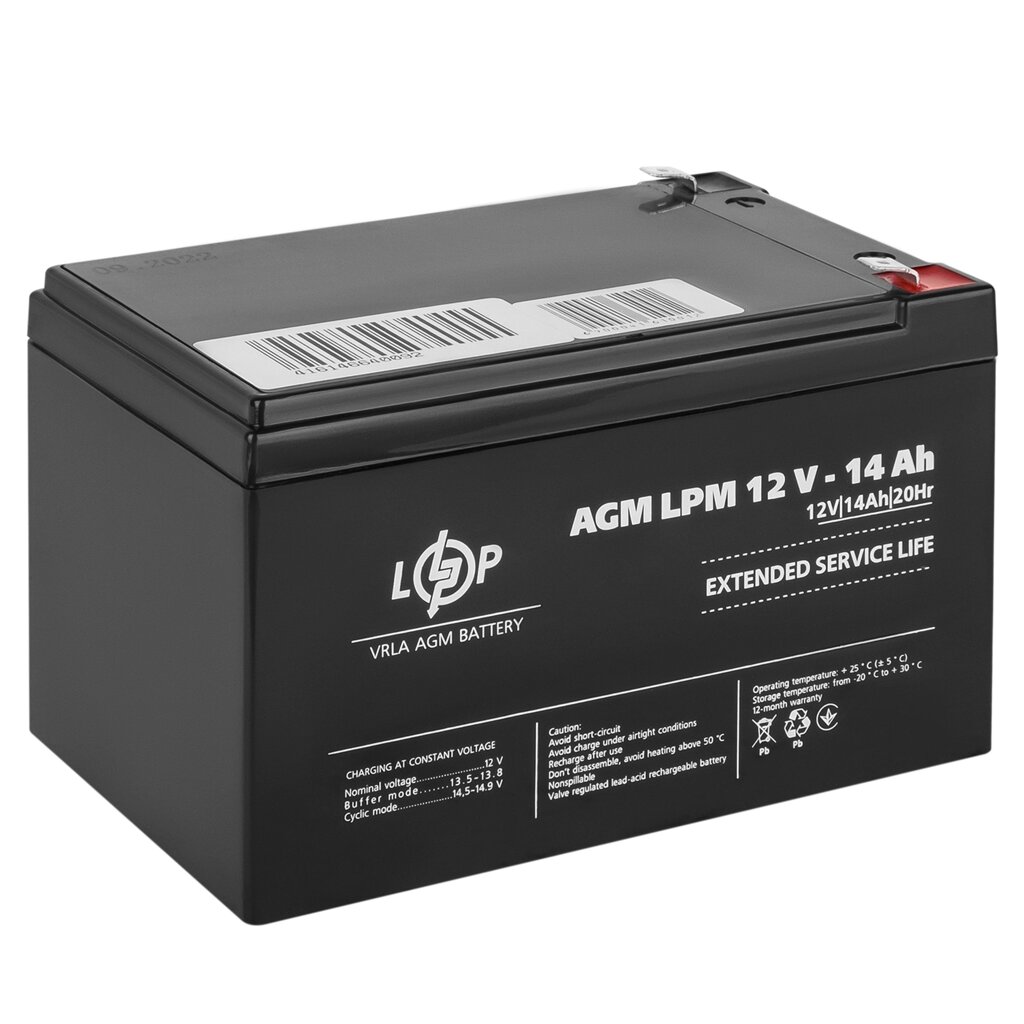 Акумулятор AGM LogicPower LPM 12 V — 14 Ah від компанії da1 - фото 1