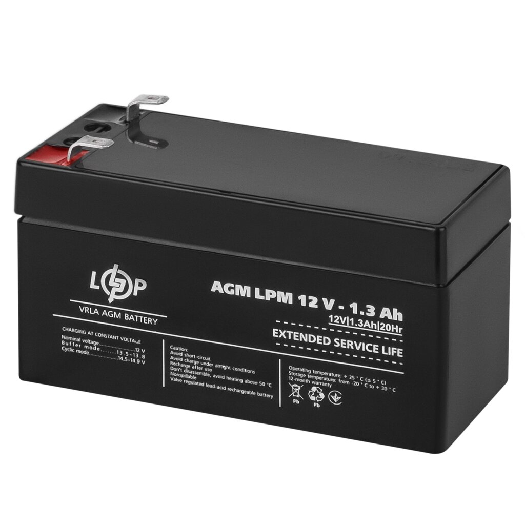 Акумулятор AGM LPM 12V - 1.3 Ah від компанії da1 - фото 1