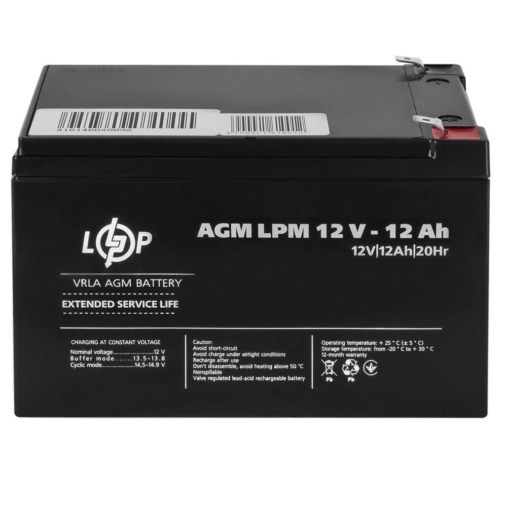 Акумулятор AGM LPM 12V - 12 Ah від компанії da1 - фото 1