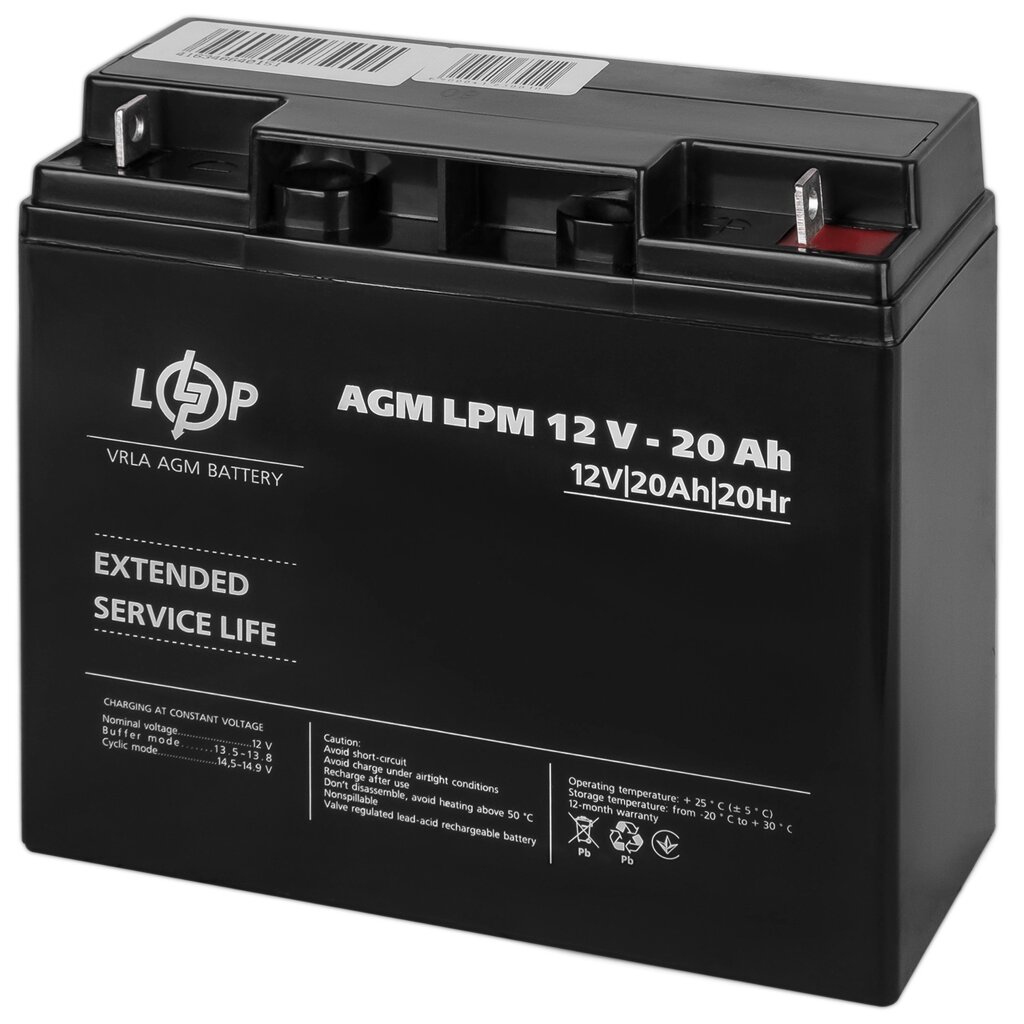 Акумулятор AGM LPM 12V - 20 Ah від компанії da1 - фото 1