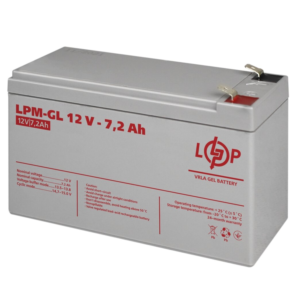 Акумулятор гелевий LPM-GL 12V - 7.2 Ah від компанії da1 - фото 1