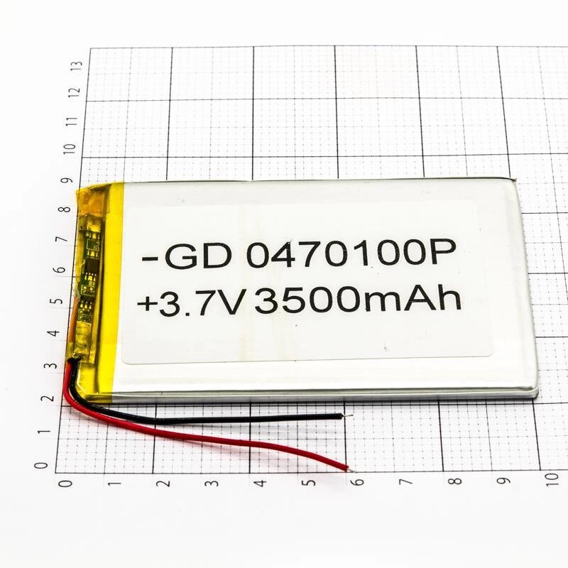 Акумулятор універсальний 70*100*3 мм 3500 mAh Polymer battery від компанії da1 - фото 1