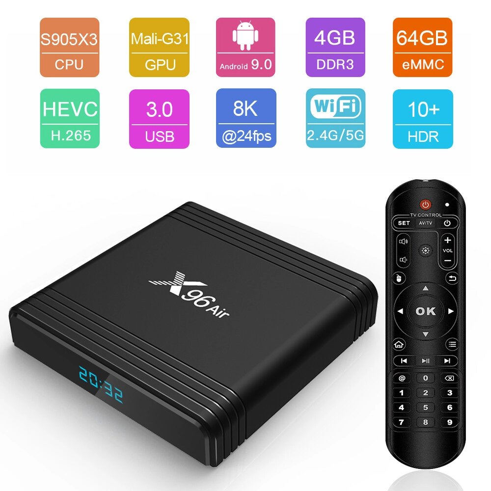 Android TV приставка Amlogic TV BOX X96 Air |S905X3, 4GB RAM, 32GB ROM| від компанії da1 - фото 1