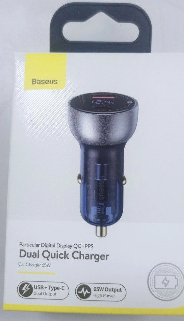 Автомобільне зарядне Baseus Particular Dual Charger 65w cckx-c0a від компанії da1 - фото 1