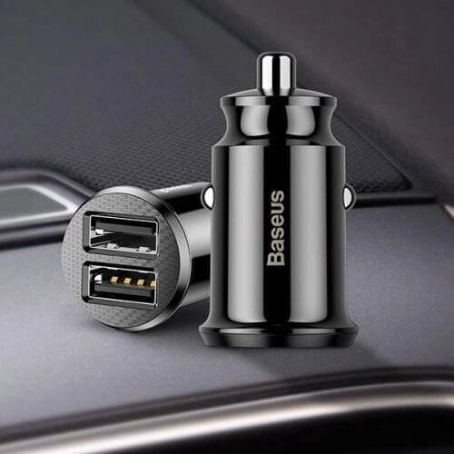 Автомобільний зарядний пристрій Baseus Grain Car Charger Black CCALL-ML01 від компанії da1 - фото 1