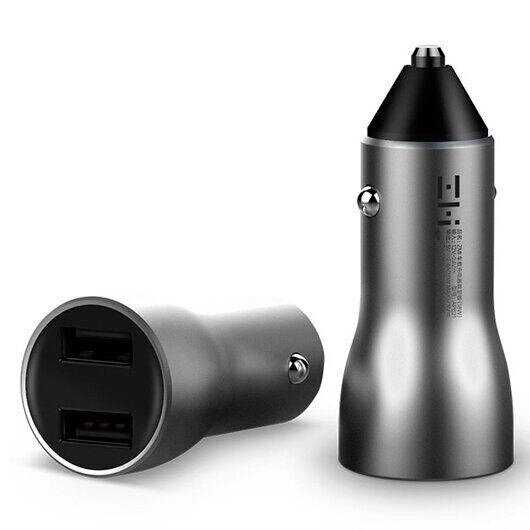 Автомобільний зарядний пристрій Zmi Car Charger with Display 18W сірий від компанії da1 - фото 1