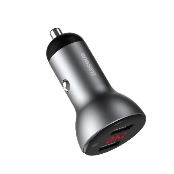 Автозарядний потужний Baseus U+U 45 W Digital Display Dual SCP Quick Charger Car Charger CCBX-B0G від компанії da1 - фото 1