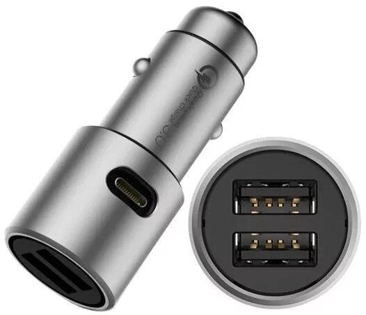 Автозарядний пристрій Xiaomi Car Quick Charger 3.0 36 W 2 USB + Type-C (GDS4053CN) сріблястий від компанії da1 - фото 1