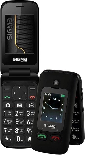 Бабусефон Sigma mobile Comfort 50 Shell DUO версія Type-C кнопковий телефон чорний від компанії da1 - фото 1