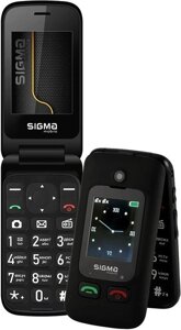 Бабусефон Sigma mobile Comfort 50 Shell DUO версія Type-C кнопковий телефон чорний