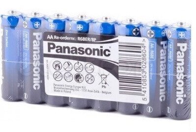 Батарейка АА Panasonic General Purpose R6 Tray 8 ZINK-CARBON R06 паковання з 8 штук від компанії da1 - фото 1