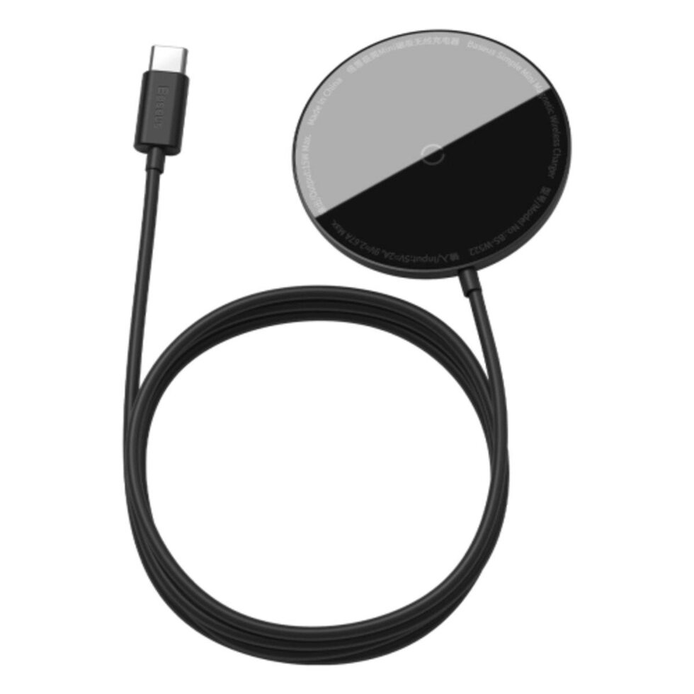 Бездротова зарядка для iPhone 12 13 Baseus Simple Mini Magnetic Wireless Charger For IP12 від компанії da1 - фото 1