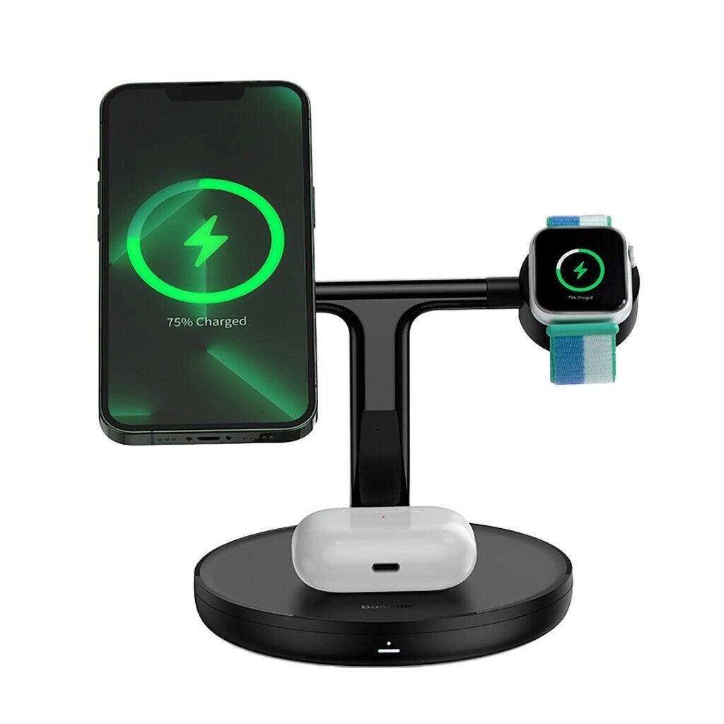 Бездротове зарядне Baseus Swan 3-в-1 Wireless Magnetic Charging Bracket 20w від компанії da1 - фото 1