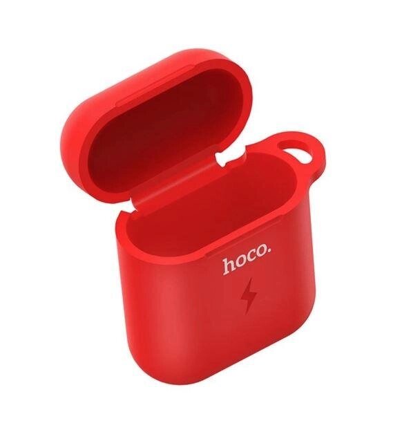 Бездротовий зарядний пристрій для навушників AirPods — Hoco CW22 Wireless charging case червоне від компанії da1 - фото 1