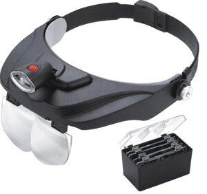 Бінокулярні монтажні окуляри Magnifier 81001-F лупа з підсвіткою