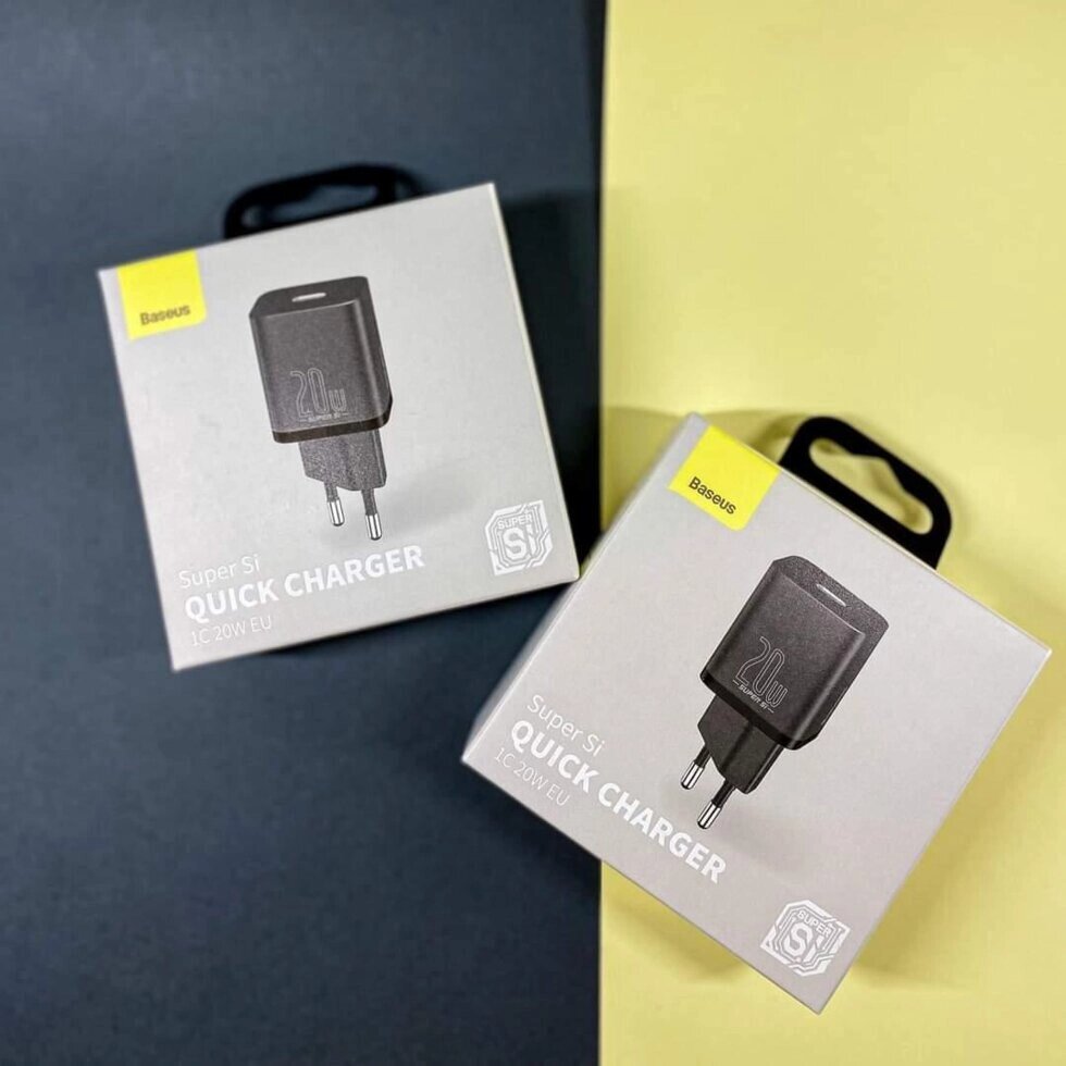 Блок питания Baseus Super Quick Charger 20w комплект з кабелем type-c - lightning від компанії da1 - фото 1