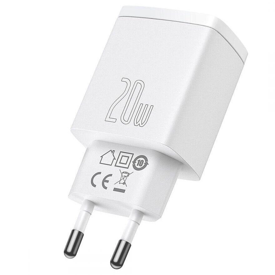 Блок живлення Baseus CCXJ-B02 Compact Quick Charger PD+QC3.0 20W від компанії da1 - фото 1