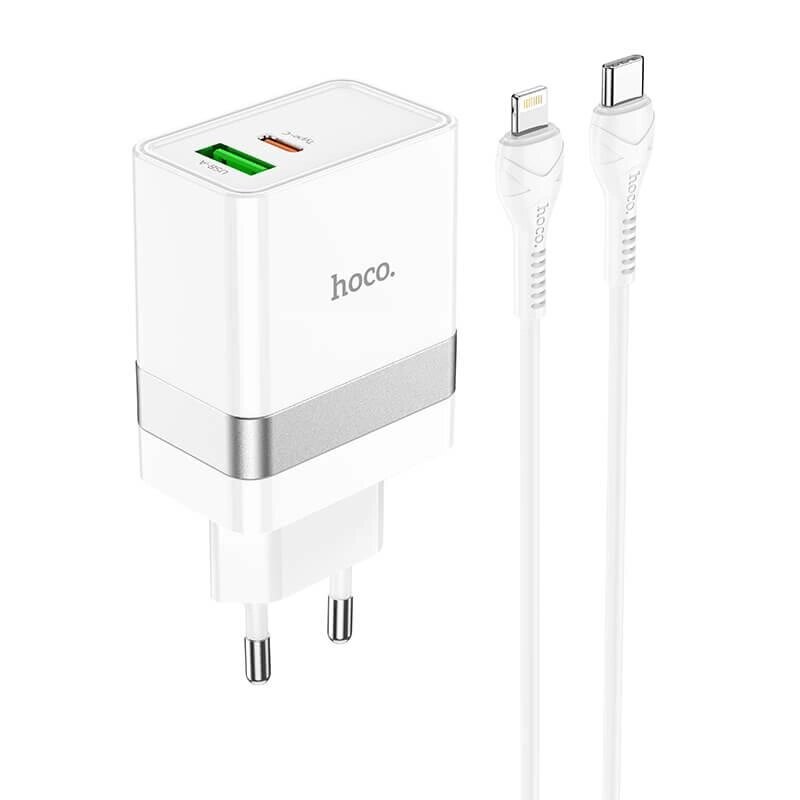 Блок живлення та кабель HOCO charger set N21 1 USB 1 Type-C 30 W від компанії da1 - фото 1