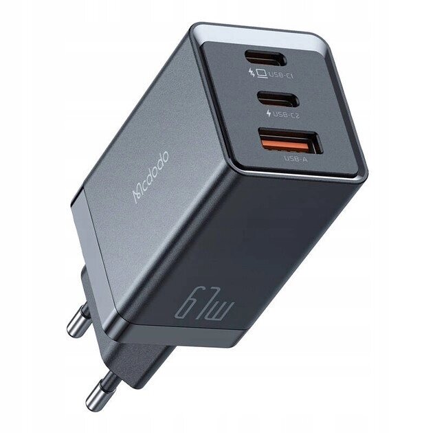 Блок живлення — зарядне McDodo 67W 2C+1A GAN 5 Mini Pro Fast Charger CH-1541 чорне від компанії da1 - фото 1