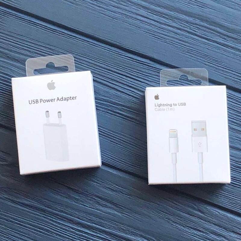 Блок живлення зарядний Usb Power з кабелем Ligthning Iphone 5 6 7 від компанії da1 - фото 1