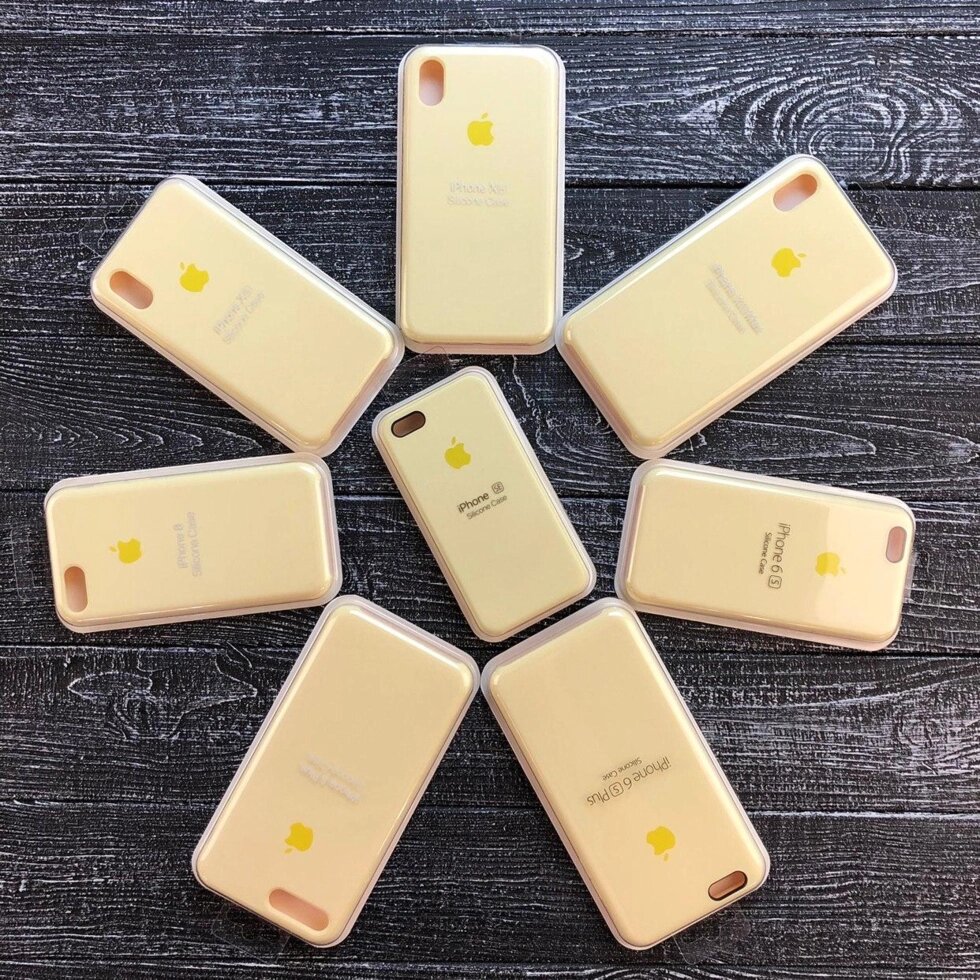 Чехол накладка Silicone case for iPhone 7 8 X (51) mellow yellow від компанії da1 - фото 1